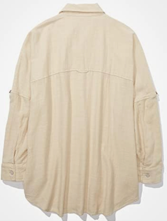 American Eagle Go Big Ultra Oversized Womens Long Sleeve Shirt Size XL - Picture 2 of 11